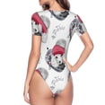 thumbnail image 4 of The Xecao Cute Poodle Dog Women's Crew Neck Body Suit, a short-sleeved bodysuit and basic swimsuit, both comfort and style for dating and daily life, 4 of 9