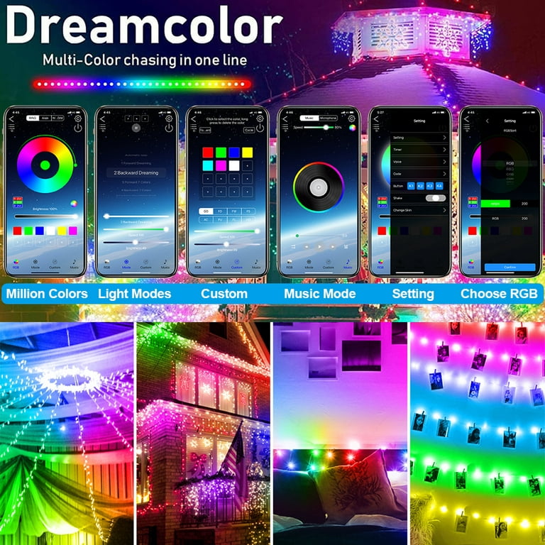 200 LED Fairy String Light Smart Bluetooth RGB Copper Wire