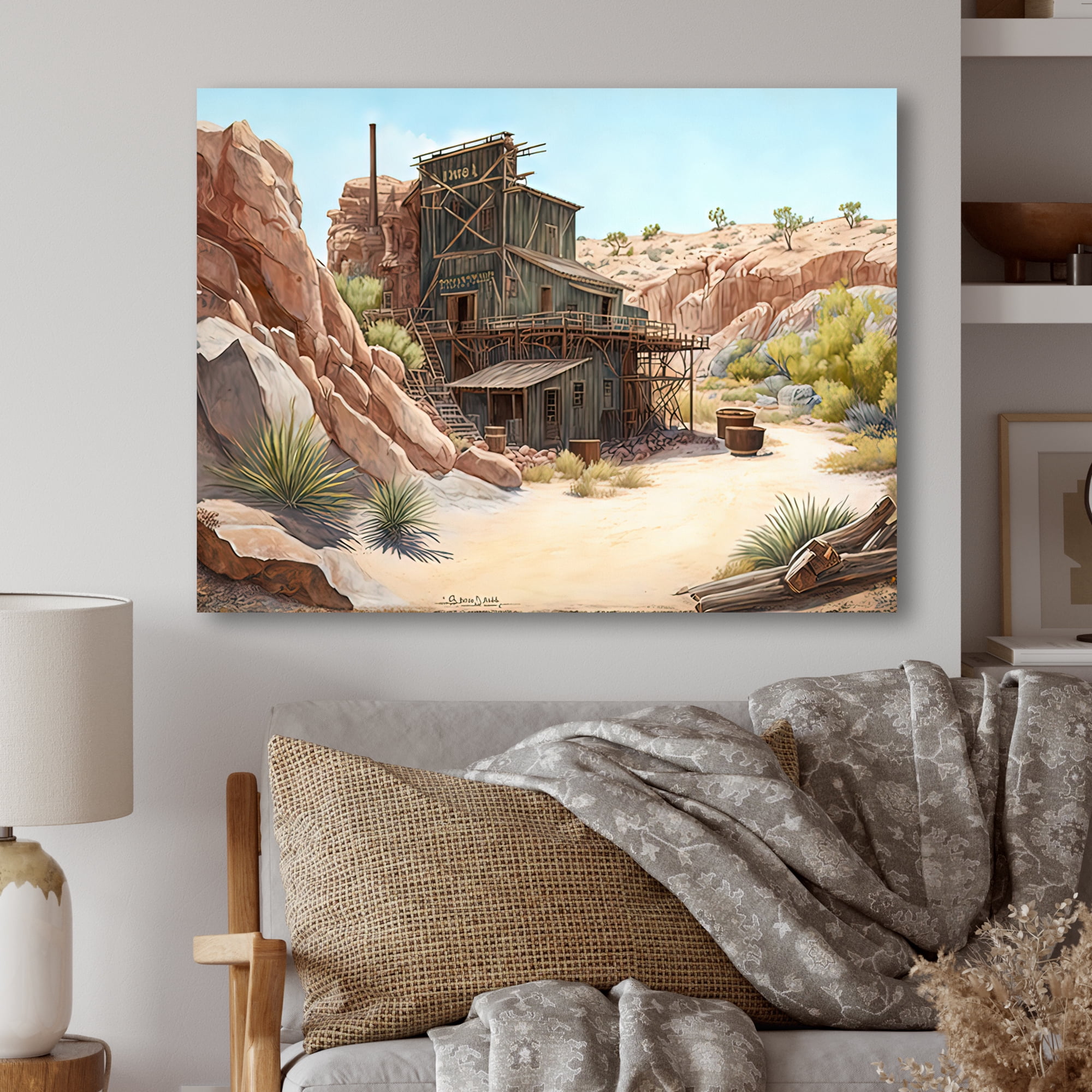 Designart Arizona Wild West Gold Mine II Canvas Wall Art