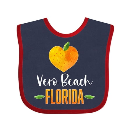 

Inktastic Vero Beach Florida Orange in Heart Gift Baby Boy or Baby Girl Bib