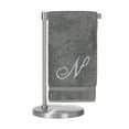thumbnail image 2 of Monogrammed Bath Towel, Personalized Gift, 27 x 54 inches - Set of 2 - Silver Script Embroidered Towel - 100% Turkish Cotton- Soft Terry Finish - for Bathroom or Spa - Script N Gray, 2 of 3