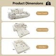 thumbnail image 4 of QuzyAor 78.7" 3-in-1 Convertible Sofa Bed, Teddy Fabric Foldable Sleeper, Modern Loveseat Lazy Sofa, No Assembly Required for Living Room Apartment, White, 4 of 11