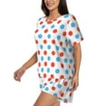 thumbnail image 2 of Xecao Red Blue Polka Dots print Swimsuit for women, Summer-ready, sporty style.Quick-dry fabric. Many sizes & colors., 2 of 9