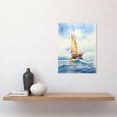 thumbnail image 2 of Orange Sailing Boat Watercolour Painting Bathroom Artwork Sail at Sea Seascape Unframed Wall Art Print Poster Home Decor Premium, 2 of 5