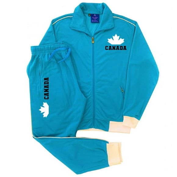 Men's Canada Print Designer Heritage Tracksuit With Track Jacket & Jogger Trackpants