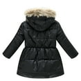 thumbnail image 2 of Boys Girls Winter Hooded Long Down Coats Outwear Kids Windproof Puffer Jackets Padded Parka Outwear 4-10Y, 2 of 8