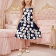 thumbnail image 5 of hengsof Girls Sleeveless Dress 3-14 Years Fashionable Sweet Floral Print A-Line Pocket Shift Sundress for Kids Spring Summer Casual Outfit, 5 of 7