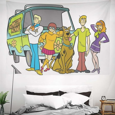Scooby Tapestry Gift Wall Hanging Backdrop for Room Bedroom Girls Fans Background Banner Party Birthday Supplies Decor