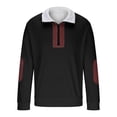 thumbnail image 3 of Quarter Zip Pullover Womens Faux-fur Lapel Collar Sweater Colorblock Sweatshirt Loose Casual Long Sleeve Tops (XL, Black), 3 of 8