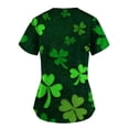 thumbnail image 3 of BiZtdJrK Womens Scrub Tops 2025 St Patricks Day Clover Print Tees V Neck Short Sleeve Medical Nursing Working Uniform Casual Holiday Outfits Multicolor L Hoy Oferta Flash, 3 of 5