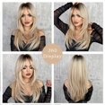 thumbnail image 3 of WIGS Long 613 Blonde Wig with Bangs Straight Wigs for Women,Heat Resistant Layered Synthetic Wigs for Daily Use, 3 of 14