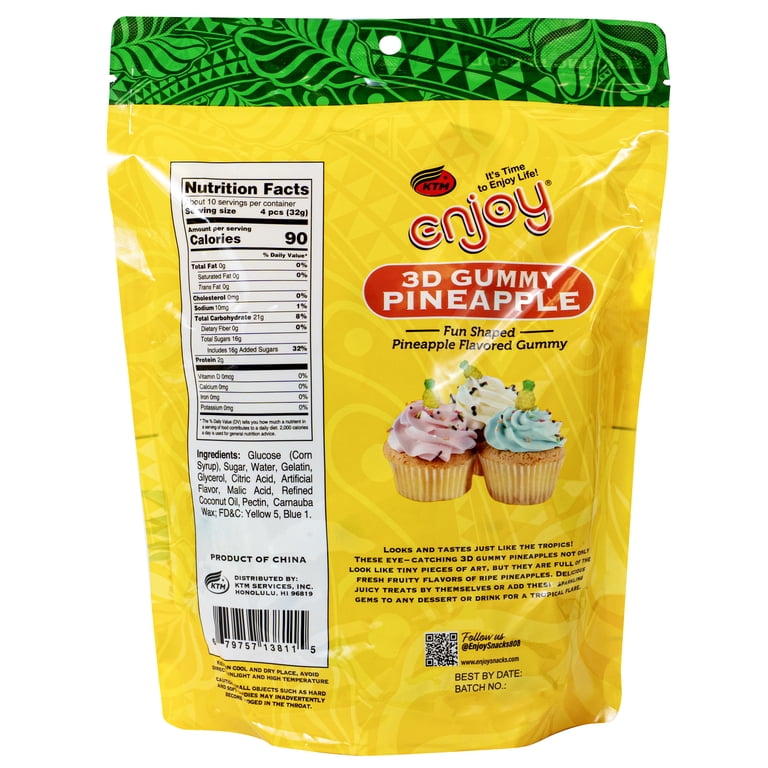 Enjoy Gummies Pineapple Fun Pak 11.3 oz Resealable Bag Soft