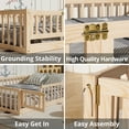 thumbnail image 6 of Twin Floor Bed Frame, Montessori Floor Bed with Fence and Wood Slats, Low Wood Platform Beds for Girls Boys Kids, Natural, 6 of 7