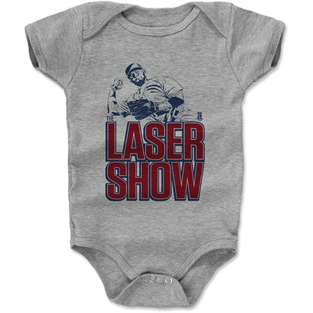 

500 LEVEL Dustin Pedroia Baby Clothes Onesie Creeper Bodysuit 3-6 Months Heather Gray - Boston Baseball Baby Clothes - Dustin Pedroia Laser R