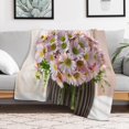 thumbnail image 5 of NIANHE Pink Flower Vase blanket, comfortable and soft, warm casual blanket, printed design, winter sofa dormitory home decoration, must-have travel product. Size is 50x60 inches., 5 of 9
