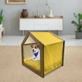 thumbnail image 3 of Yellow Pet House, Abstract Design Shaded Curving Lines and Swirling Motifs Patterns Monochromatic Print, Outdoor & Indoor Portable Dog Kennel with Pillow and Cover, 5 Sizes, Yellow, by Ambesonne, 3 of 5