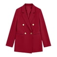 thumbnail image 5 of LAJPXKHY Blazer for Women Lapel Collar Double Breasted Open Front Long Sleeve Lightweight Work Office Jackets(XX-Large,Wine), 5 of 5