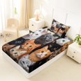 thumbnail image 5 of Manfei 3D Kitten Print Twin Sheets, Kawaii Animal Lover Bedding, Multicolor, 3-Piece, 1 Flat Sheet, 1 Fitted Sheet and 1 Pillowcase, 5 of 6