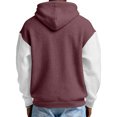 thumbnail image 5 of Y2K Style Men's Quarter-Zip Hooded Waffle Knit Sweatshirt, Thickened Fleece Texture Pullover, Fall Spring Retro Fashion,Light Brown,2XL, 5 of 5