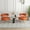 orange, variant on SEYNAR Mid Century Sherpa Accent Chair Set of 2,Fluffy Round Upholstered Bucket Armchair,Vanity Chair Side Corner Sofa for Living Room,Office