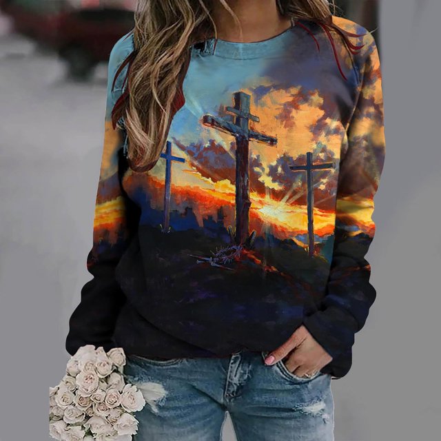 Puntoco, camiseta de manga larga suelta con cuello redondo y estampado informal a la moda de verano para mujer, blusa, Jersey Puntoco Puntoco-1755
