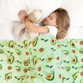 thumbnail image 2 of Soft Avocado Blanket for Kids Couch Room Kawaii Flannel Throw Decor Girls 40''''x50'''', 2 of 5