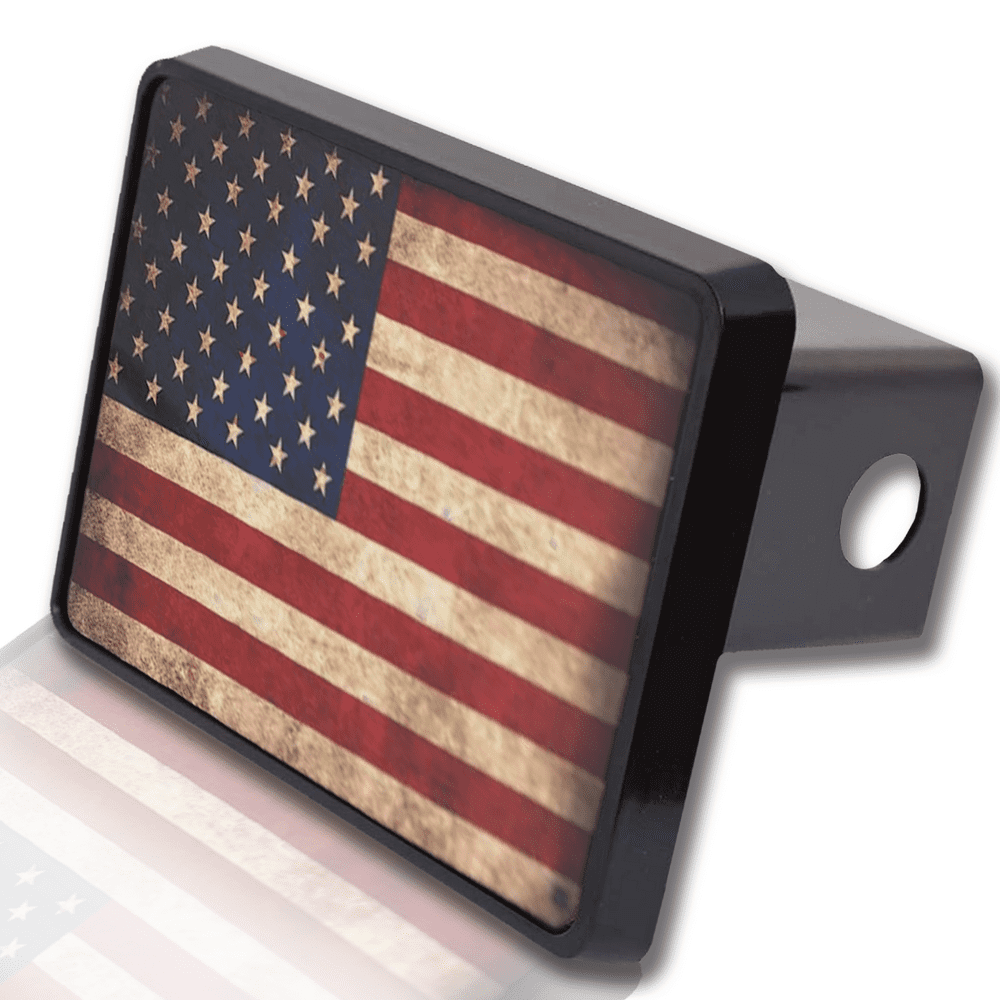 Zento Deals USA American Flag Logo Trailer Tow Hitch Cover Patriotic