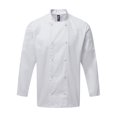thumbnail image 1 of Premier - Chaqueta de Chef Coolchecker de Manga Larga para Adultos Unisex (Blanco), 1 of 2