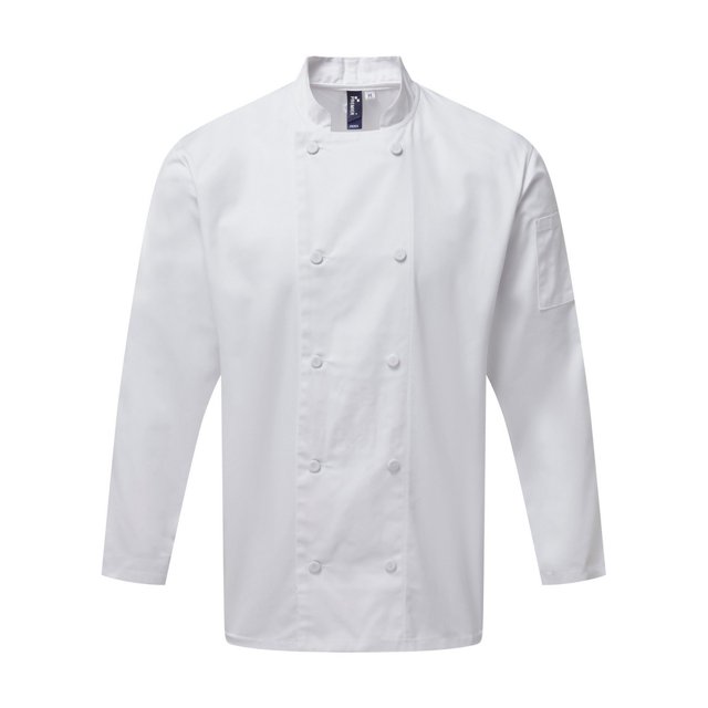 Premier - Chaqueta de Chef Coolchecker de Manga Larga para Adultos Unisex (Blanco)