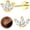 Gold-3cz, variant on 925 Sterling Silver Flat Back Stud Earrings for Women Hypoallergenic | 14K Gold Plated Cartilage Earrings for Sensitive Ears | Leaf Flower CZ Helix Tragus Piercing Jewelry for Mother's Day