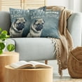 thumbnail image 5 of Ambesonne Funny Throw Pillow Cover 2 Pack, Don't Wanna Take a Shower Pug, 20", Blue Grey and Ivory, 5 of 5