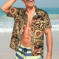 thumbnail image 7 of Honeii Animal Leopard Print Men’s Hawaiian Shirt,Classic Button-Down Short Sleeve Shirt, for Beach, Vacation, and Outdoor Activities,Medium, 7 of 7