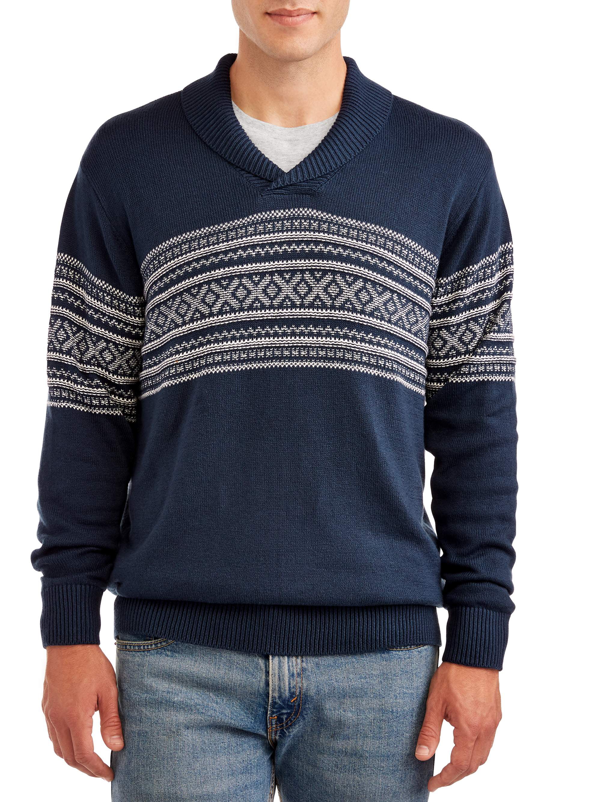 George - George Men's and Big Men's Geo-jacquard Sweater, up to Size ...