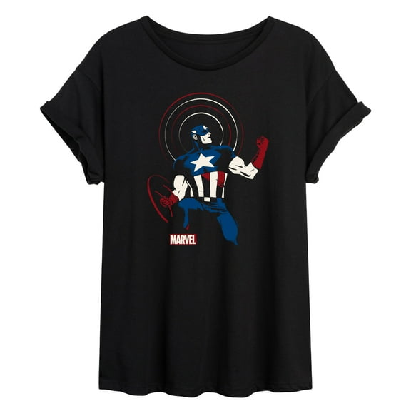 Marvel Captain America - Shield Pose - Women's Oversized Graphic T-Shirt