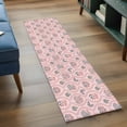 thumbnail image 3 of Vintage Flower Pattern 2'x6' Runner Rugs for Hallway Kitchen Bedside Non Slip Washable, Spring Floral Leaves Plants Pink Entryway Rug Runners with Rubber Backing, Long Carpet Runner for Laundry Room, 3 of 8
