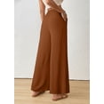 thumbnail image 3 of DOKOTOO Womens Casual Wide Leg Pants High Waisted Button Pleated Business Work Trousers Flowy Beach Palazzo Pants, 3 of 9