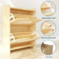 thumbnail image 3 of TROPOW Rattan Shoe Storage Cabinet with Flip Drawers, Free Standing Narrow Shoe Organizer Cabinet with Rattan Doors, Wooden Shoe Rackf for Entryway, 3 of 7