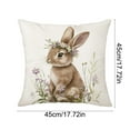 thumbnail image 3 of Uuiauoio Spring Easter Bunny Throw Pillow Covers Rabbit Decorative Pillows Case Soft Velvet Cushion Covers for Couch Sofa Patio Garden Spring Decor, 3 of 6