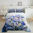 thumbnail image 2 of Manfei Floral Iris 3pcs King Size Comforter Sets,Gradient Marble Bedding Comforter Set,Abstract Artwork Super Cozy Bedding Set,Microfiber Teens Bedroom Decor,Reversible, 2 of 8