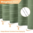 thumbnail image 6 of FRAMICS Waffle Weave Shower Curtain Sets with Rug, 14-Piece Striped Bathroom Sets with Hooks, Hotel Grade Heavy-Duty Waterproof Fabric, Sage Green, 71.3" x 71.3", 6 of 9