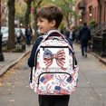 thumbnail image 3 of HUISEFOR American Flag Bow Kids Backpack for Girls 17 Inch Large Capacity School Bag with Padded Straps Front Zipper Pocket, Lightweight Comfortable Shoulder Bookbag Ages 6-12 Back to School, 3 of 6