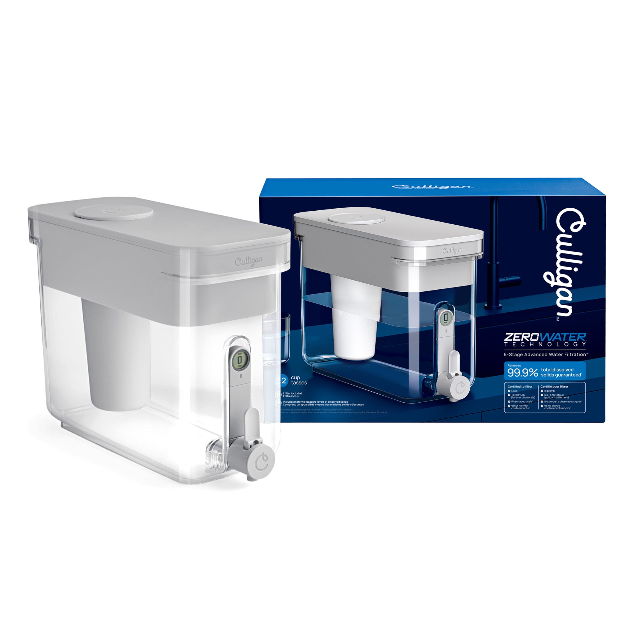 Culligan with ZeroWater Technology 32 Cup Water Dispenser with 5-Stage Advanced Water Filter