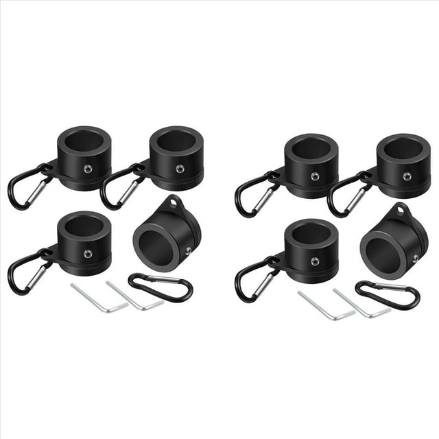 8 PC Bandera Anillos Poste de Aluminio de AleacióN de Montaje Anillos Grados de RotacióN de Bandera de Anti Flag Pole Wrap 360 (1 Pulgada Negro)