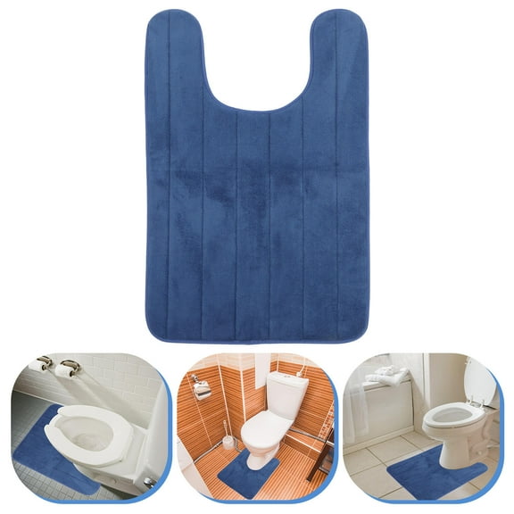 Dark -Shaped Bathroom Rug, Non- Washable Toilet Mat, Absorbent Closestool Floor Rug 30 x 20 Inches