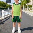 thumbnail image 5 of kpoplk Toddler Baby Boy Summer Outfits Sleeveless Color Block Tank Top Soft Shorts 2-Piece Set(Green,11-12 Y), 5 of 6
