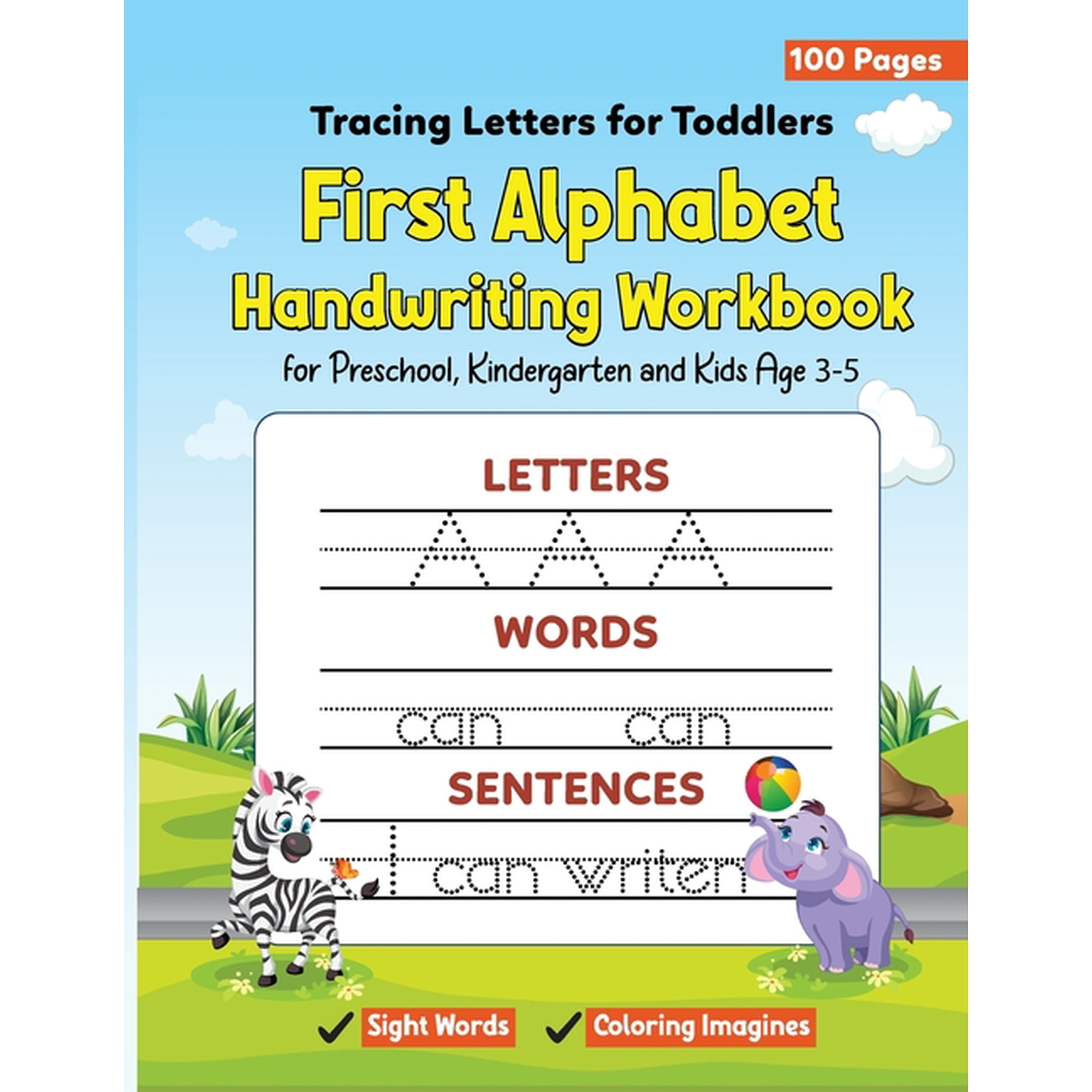 Tracing Letters for Toddlers: First Alphabet Handwriting Workbook with Sight Words and Coloring Imagines for Preschool