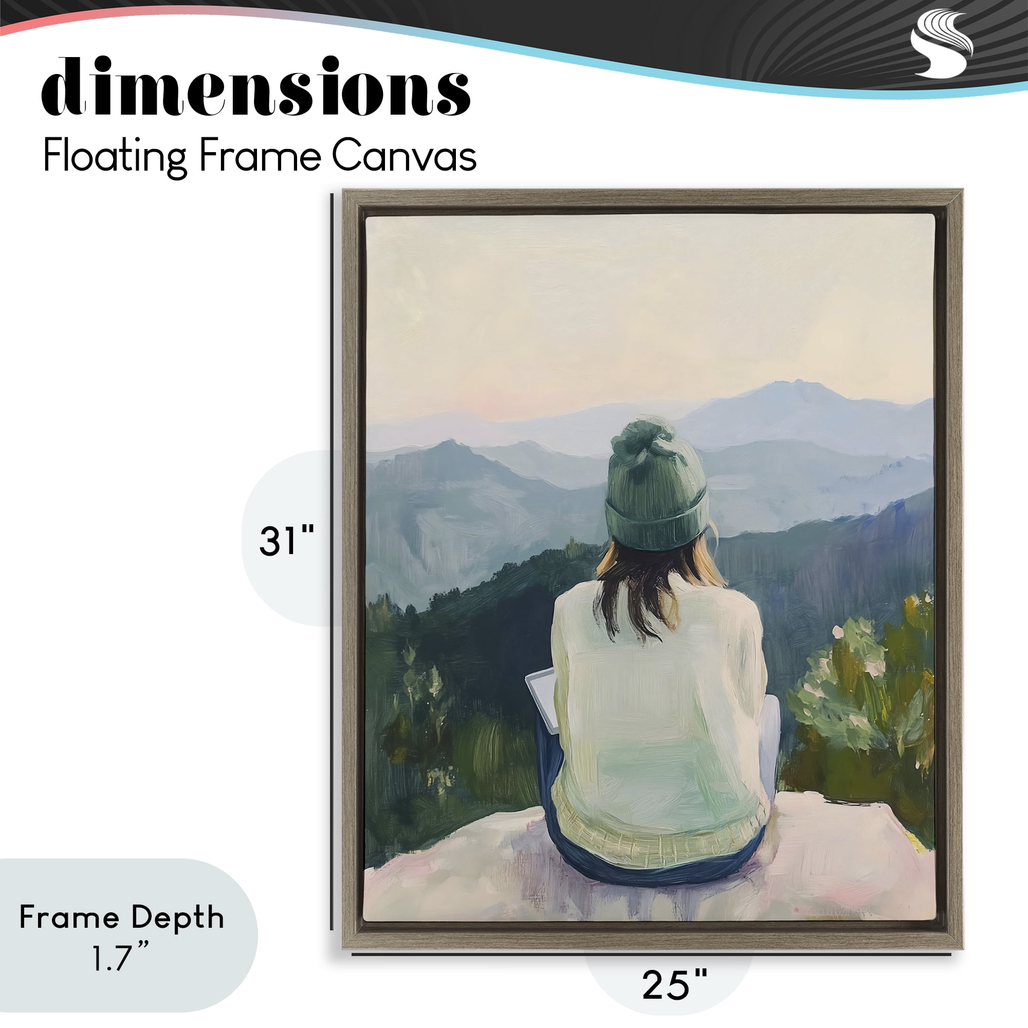 Stupell Industries Mindful Solitude Meditation View Brown Framed Floater Canvas Wall Art, design by The Prints Vibe