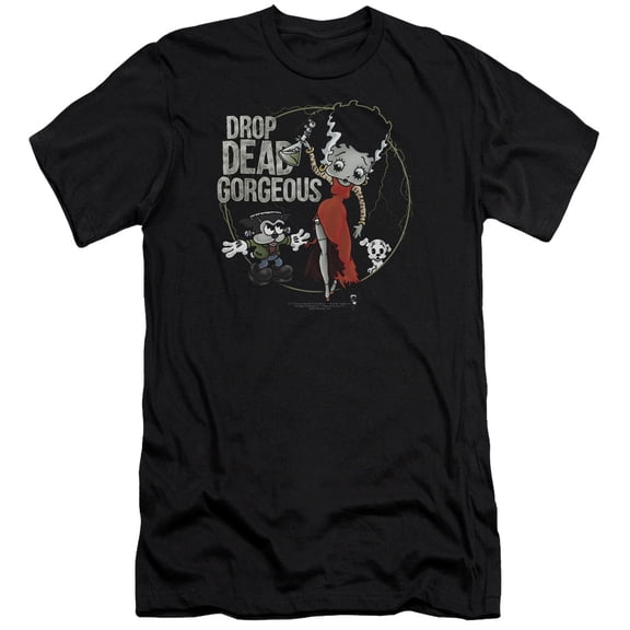 Betty Boop Drop Dead Gorgeous S/S Adult 30/1 T-Shirt Black