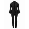 thumbnail image 2 of Two Piece Sets for Women Dressy Suits Long Sleeve Blazer Sets Tapered Suits Business Professional Outfits Black M, 2 of 6