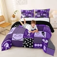 thumbnail image 3 of Erosebridal Pickleball Ball Sport Kids Queen Comforter Set,Cartoon Games Trophy Bedding Comforter Set For Boys,Reversible black,3pcs, 3 of 7